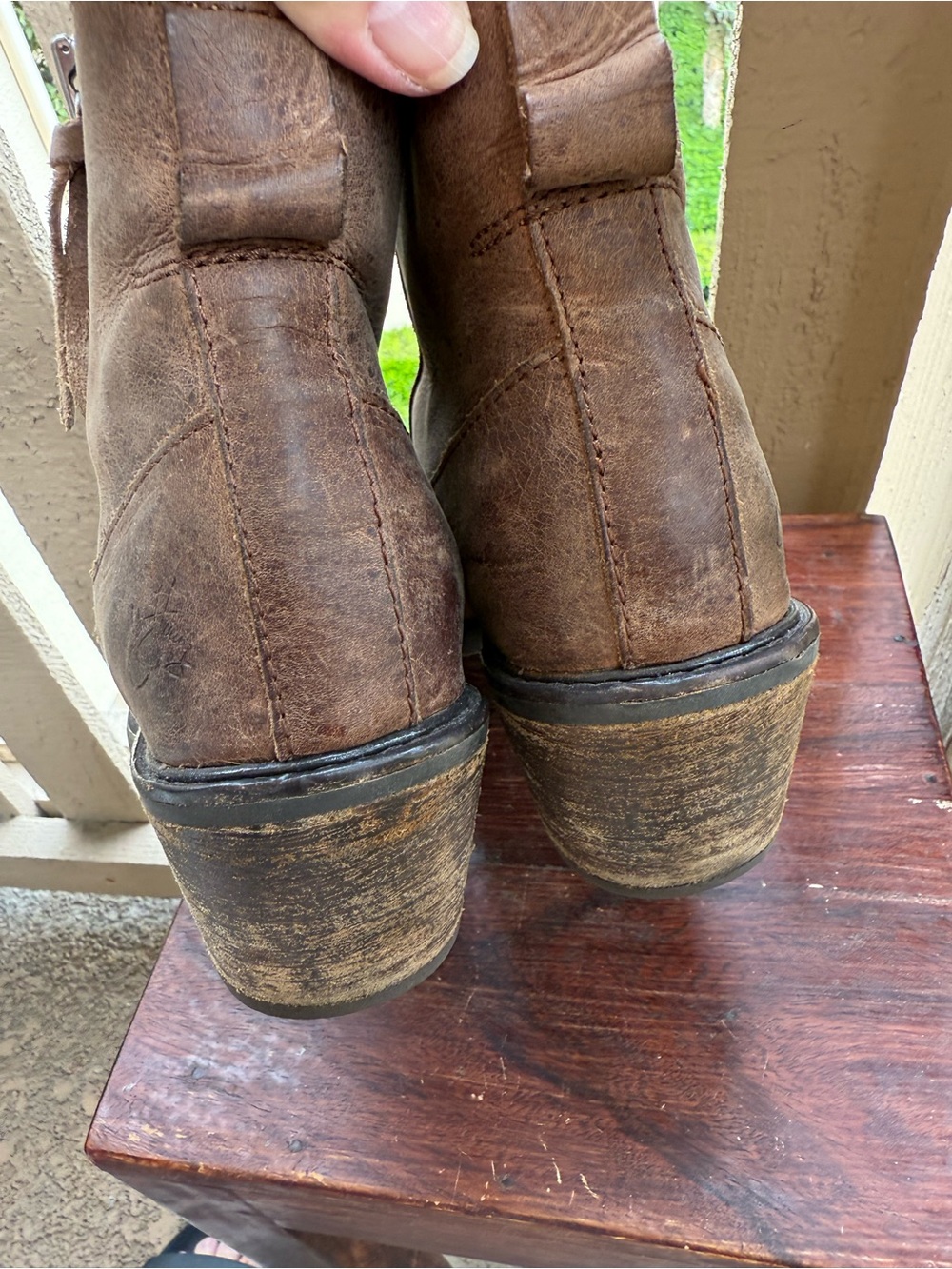 John Fluevog Brown Leather Side-Zip Ankle Booties - Picture 10 of 13